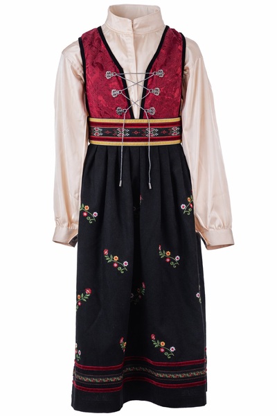 Leah Ull festdrakt valgfri skjorte Rød Champanje Silkebluse - Salto