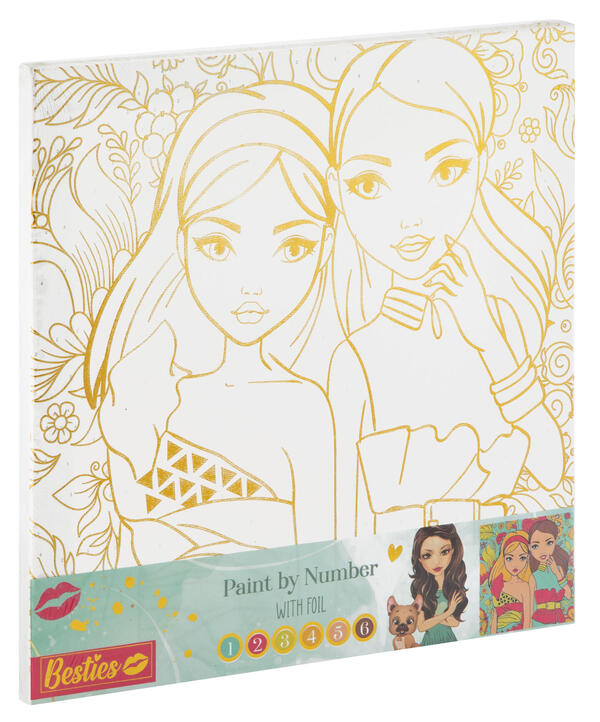 Besties PAINT BY NUMBER PÅ LERRET (30X30CM)