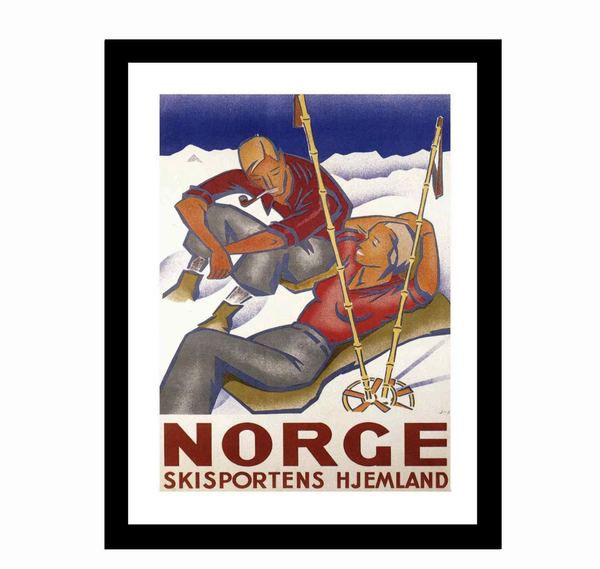 Bilde med glass og ramme Skisportens hjemland