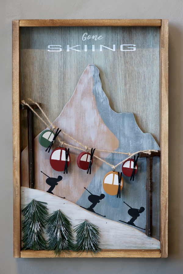 Vintage-bilde med skiheiser