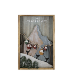 Vintage-bilde med skiheiser None - Hyttestil