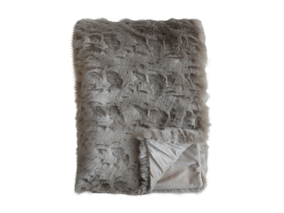 Pledd i imitert skinn. Chokolade Antique latte - Hyttestil