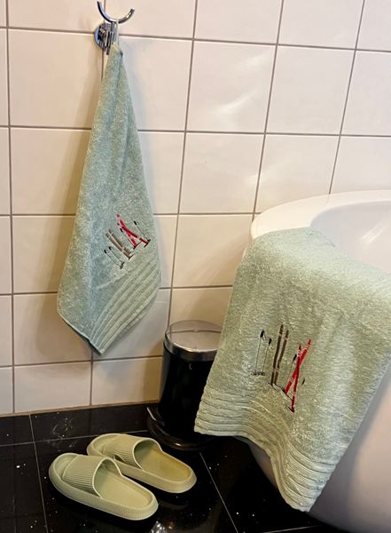 Håndkle med skimotiv Vintage