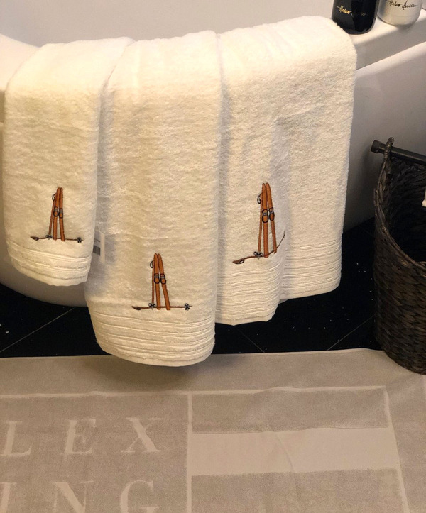 Håndkle med skimotiv Vintage