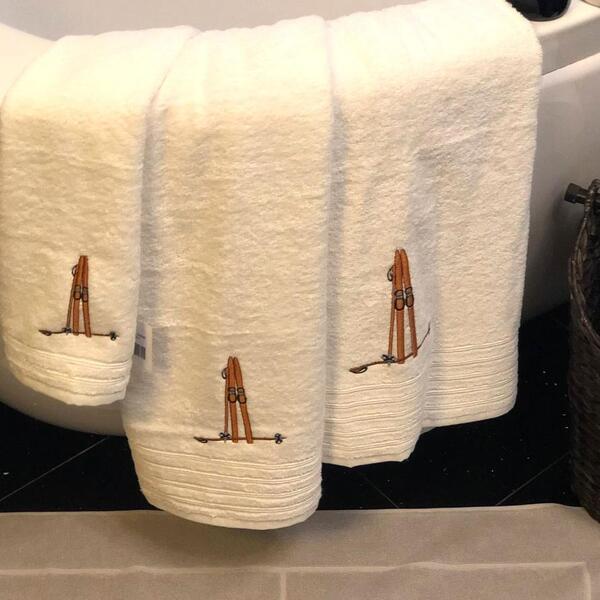 Håndkle med skimotiv Vintage