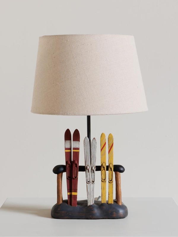 Bordlampe med ski inkl skjerm