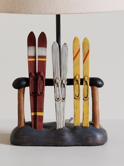 Bordlampe med ski inkl skjerm Beige - Hyttestil