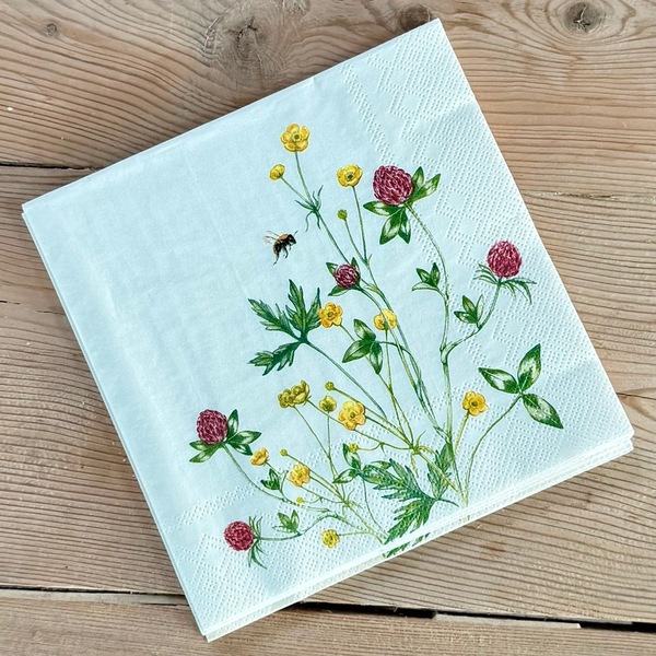 Serviett - Kløver 33x33cm, 20stk