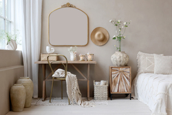 Aix Pledd av overskuddsgarn Beige - Chicantiuqe