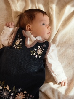 Baby strikket festdrakt 26  marine - Name It