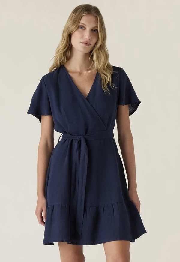 Linkjole med belte og V-hals