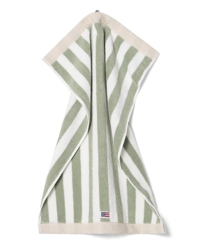 Blokkstripet håndkle Vintage grønn/hvit/moonbeam - Lexington