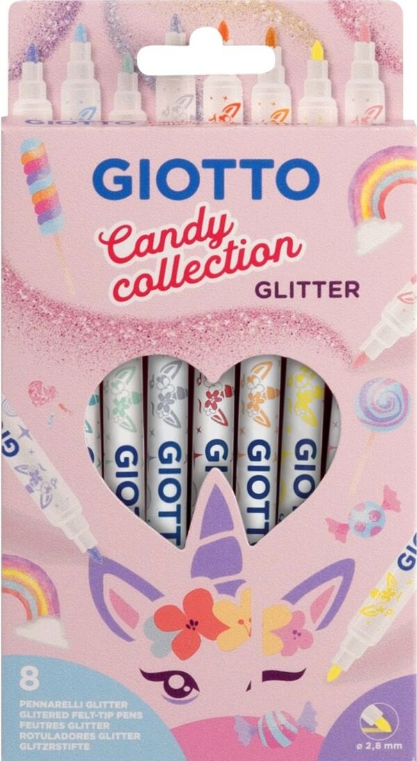 GIOTTO Candy Collection Glittertusjer (8 stk)
