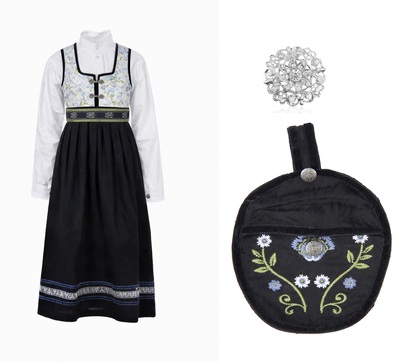 Oline Festdrakter med veske  hvit - Salto