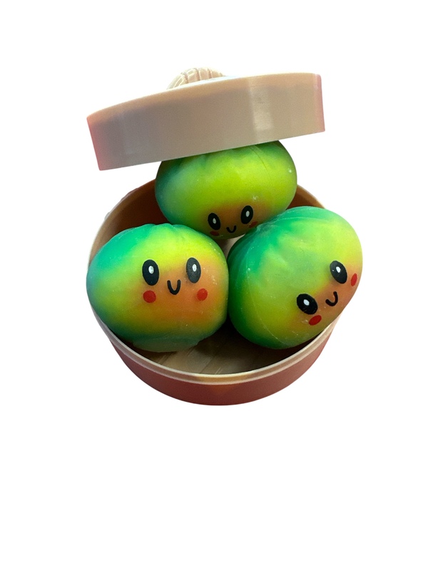 Squeezy Dumplings - 3 stk små myke fargerike