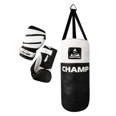 SportMe Boksesett CHAMP Sort/hvit boksesekk - Sport Me