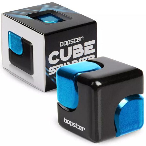 BOPSTER FIDGET KUBE SPINNER - SVART OG BLÅ