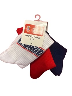 Norge Sokker 3pk rød,hvit,blå str 30-35 30/35 - Norge