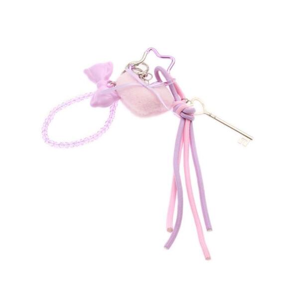 BAG CHARM ROSA PLYSJ HJERTE TINKA