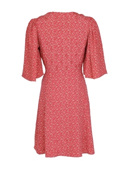Spring V-Neck Dress Red Dots - by TiMo