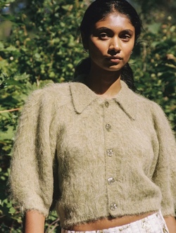 Hairy Kint Puffed Jacket Green - by TiMo