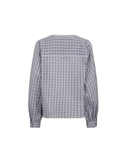 Yen Check Blouse Ultramarine - Mos Mosh