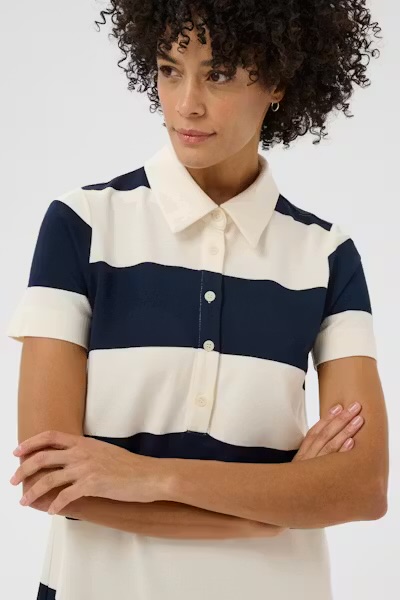 Elivia stripet kjole kort