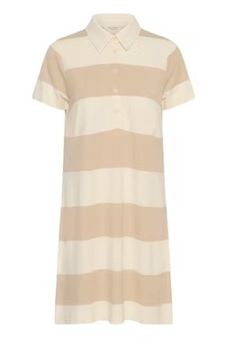 Elivia stripet kjole kort Cement Stripe - Part Two