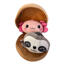 Kawaii Dumpling veske m/ 2stk clip bamser Dumpling med overraskelse - Leiker