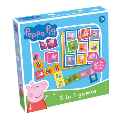Tactic Peppa Pig 3 in 1 Lotto, Domino, Memo Peppa Gris - Brettspel