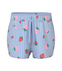 NMFVIGGA SHORTS F1 NOOS Chambray Blue Striped Strawberry - Name It