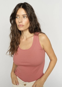 Elaine Seamless Silk Tank Topp DUSTY ROSE - Mos Mosh