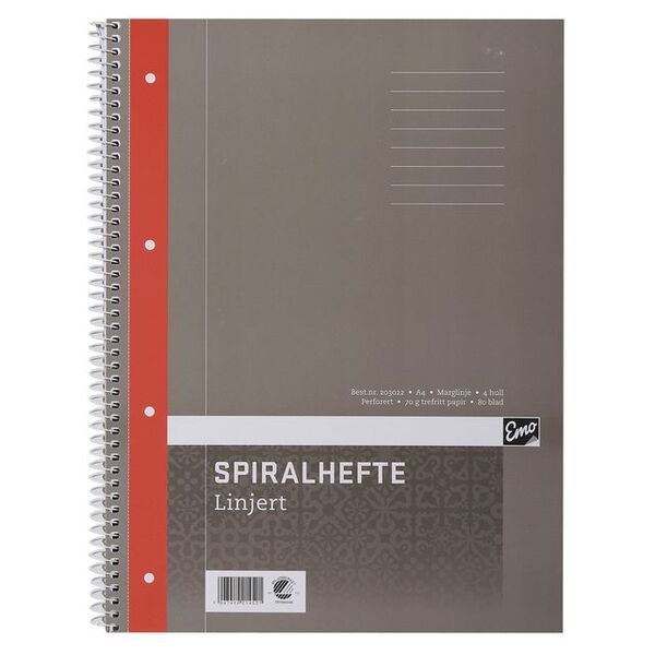 Spiralhefte EMO A4 70g 80 blad linjer