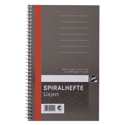 Spiralhefte EMO 10,5x17cm 70g 50bl lin Spiralhefte - Kontorutstyr