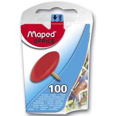 Tegnestift MAPED 10mm ass frg (100) Tegnestift farga - Kontorutstyr