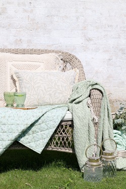 Aix Quilt m/blomster Grønn - Chic Antique