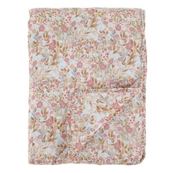Aix Quilt m/blomster Rosa - Chic Antique