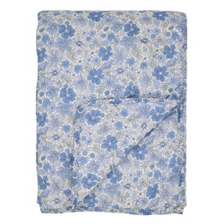 Aix Quilt m/blomster Blå - Chic Antique