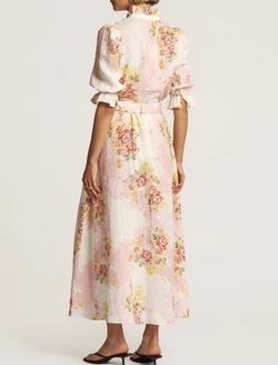 Linen Ruffle Blouse Rose Amore - by TiMo