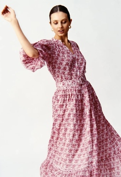 Twisted Midi Dress Wildflowers - by TiMo