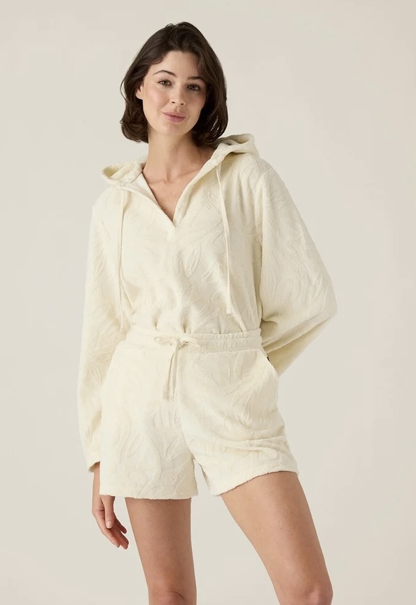 Økologisk bomullsfrottéshorts, offwhite