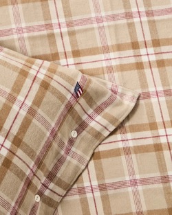 Lexington Rutete Sengesett i Bomullsflanell - Fudge/Beige/Fig Fudge - Lexington