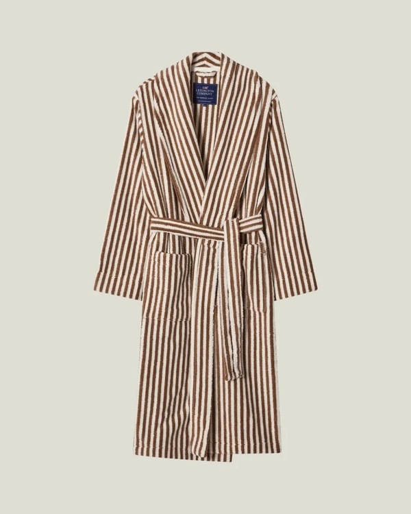 Lexington Quinn Unisex Badekåpe i Bomullsblanding - Fudge/Snøhvit