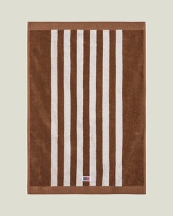 Lexington Stripet Frottéhåndkle - Fudge/Snøhvit Fudge/Snøhvit 50x70cm - Lexington