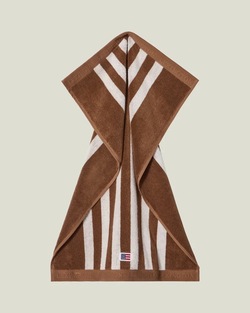 Lexington Stripet Frottéhåndkle - Fudge/Snøhvit Fudge/Snøhvit 50x70cm - Lexington