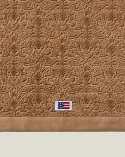 Lexington Håndkle i Velur m/Jacquard Ornament - Fudge Fudge 70x130cm - Lexington