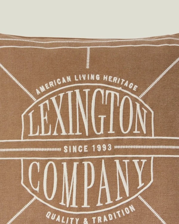 Lexington Logo Putetrekk i Vasket Økologisk Bomull - 50x50cm