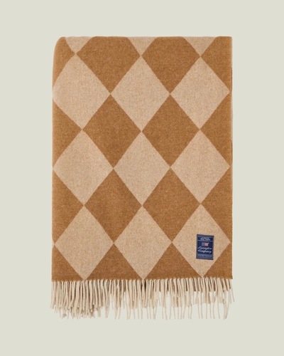 Lexington Argyle Pledd i Resirkulert Ull - Fudge/Hvit 130x170cm Fudge - Lexington