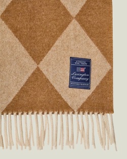 Lexington Argyle Pledd i Resirkulert Ull - Fudge/Hvit 130x170cm Fudge - Lexington