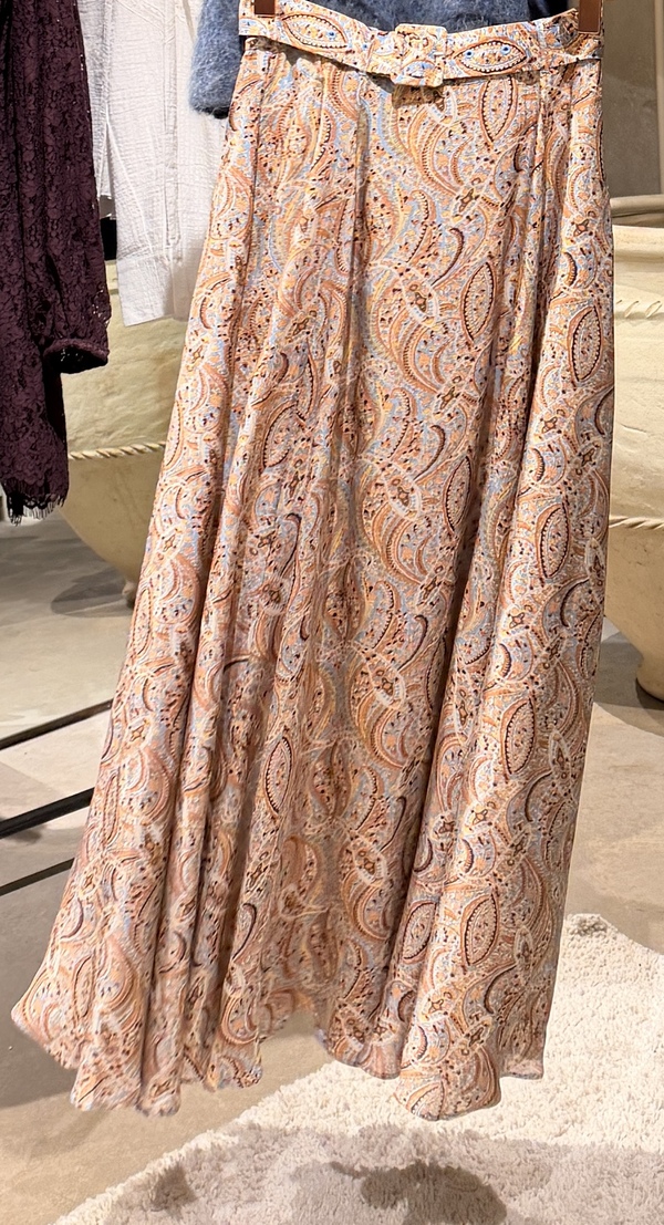 Striped Orgqanza Maxi Skirt